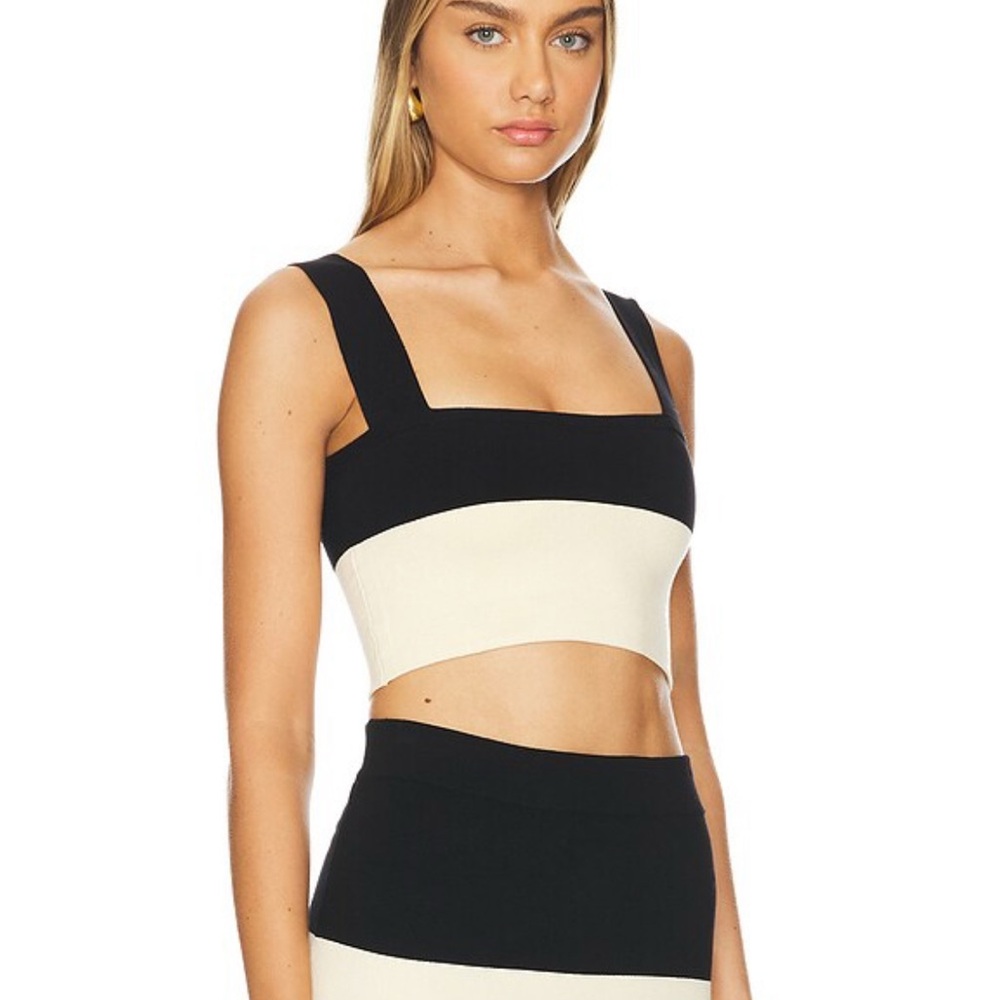 Posse Black and Cream Striped Tank Top